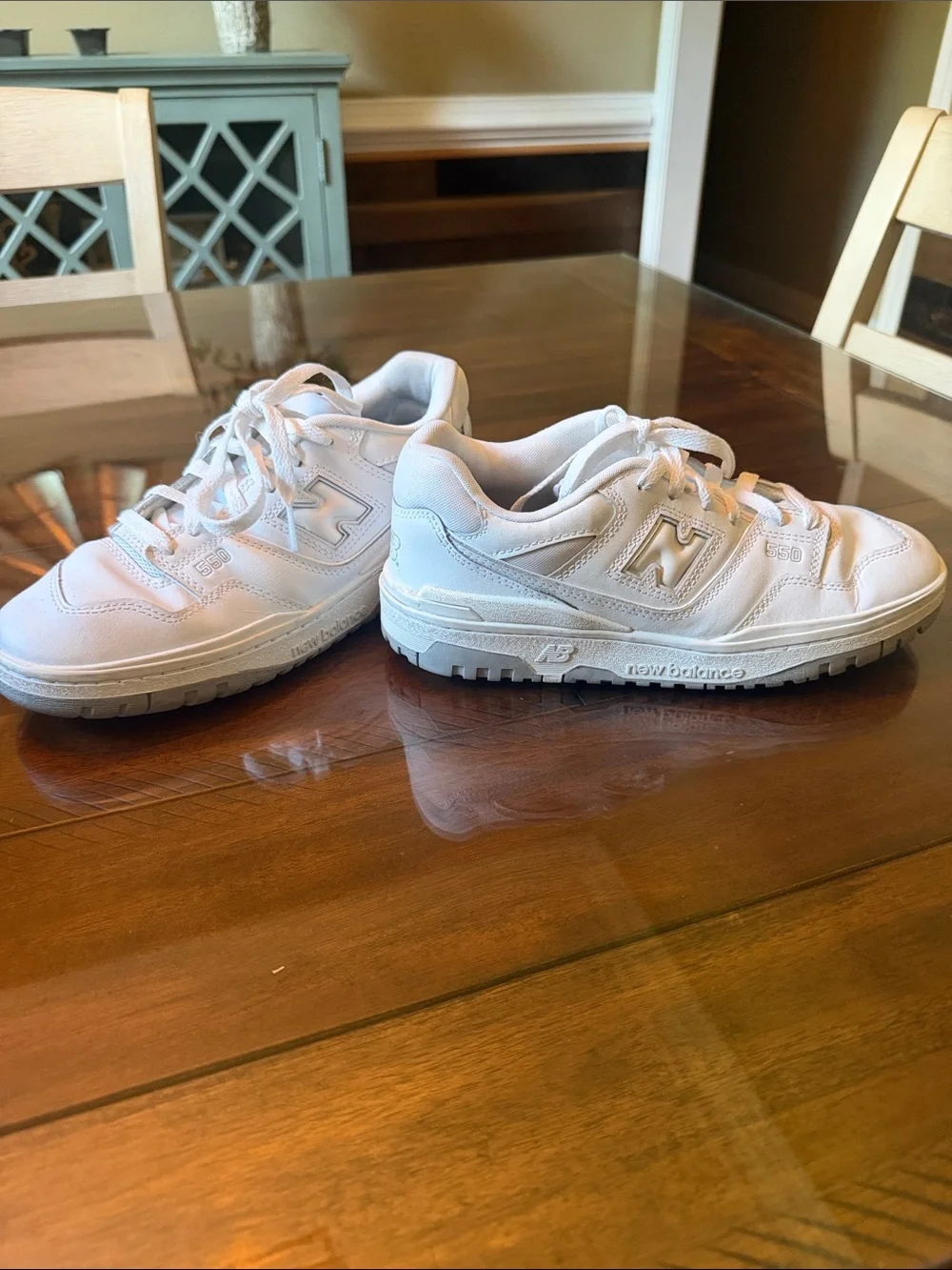 New Balance Women White Lace-Up Sneakers